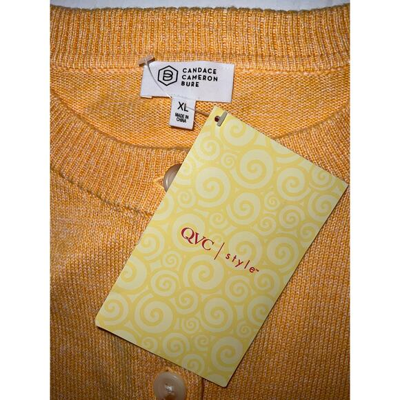 Orange Creamsicle XL Candace Cameron Bure Size X-Large Cardigan Sweater QVC NEW - Picture 3 of 10